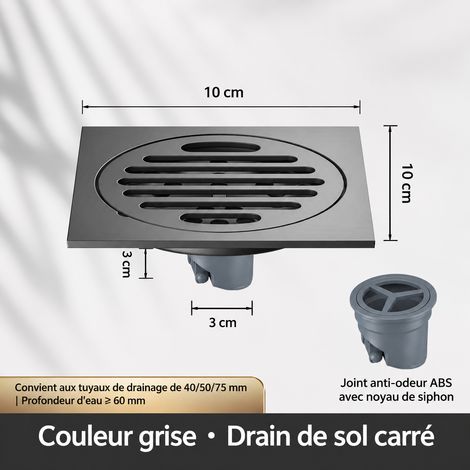 Bonde de sol inox gris canon de fusil avec noyau en plastique ABS pour usage unique cuisine et salle de bain anti-odeur – Livraison gratuite (1/5)