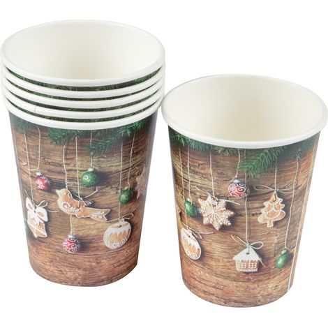 Set de 6 gobelets en carton Guirlande de noel