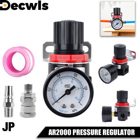 Régulateur de pression AR2000, vanne de réduction de pression pneumatique filetée 1/4" pour machines à peindre au pistolet, vanne de régulation de réservoir sous pression, pompe à air comprimé