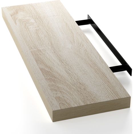 Mensola da parete 70cm in rovere con supporto