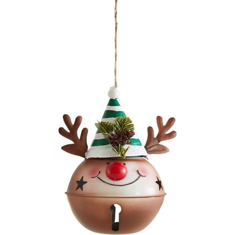 (1 Stück) Anhänger aus Eisen, Weihnachtsbaumschmuck, saisonaler Schmuck, braun (1/5)