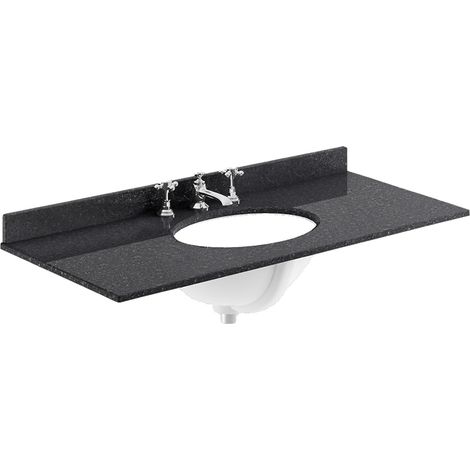Bayswater Black Marble Top Furniture Basin 1000mm Wide 3 Tap Hole (1/2)