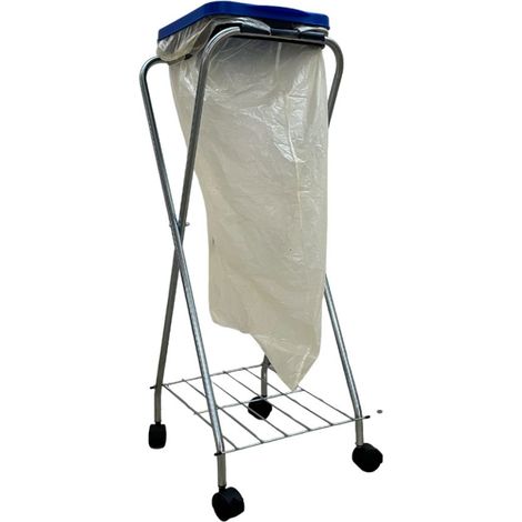SCHULTE Regalwelt Support pour sacs poubelles avec roulettes, collecteur de recyclage avec anneau de serrage et tablette, env. 38x98x35 cm (LxHxP) (1/3)
