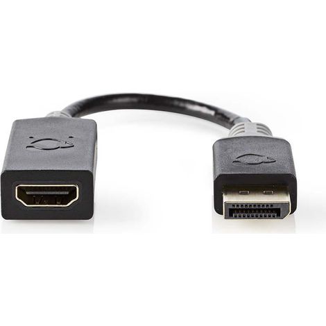 Nedis Displayport-Kabel / DisplayPort Stecker / HDMI Stecker / 4K@30Hz / Vergoldet / 0.20 m / rund / PVC / Anthrazit / Verpackung mit Sichtfenster (1/3)