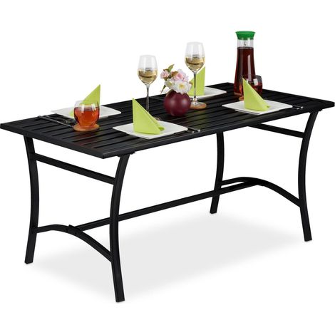 Gartentisch rechteckig schwarz 8830911
