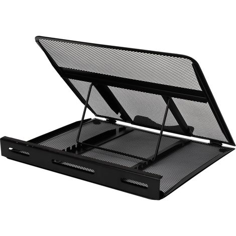 Soporte ergonómico, ajustable y ventilado para portátil de hasta 17,3 pulgadas, color negro, 33 x 28,7 x 18,5 cm