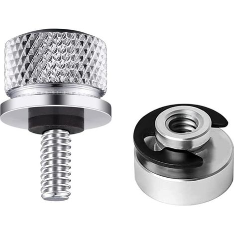 Jeu d'écrous de Boulons de Fixation de Siège de Moto 1 jeu siège Montage Boulon selle de moto en aluminium avec filetage pour Harley Davidson(argent) (1/4)
