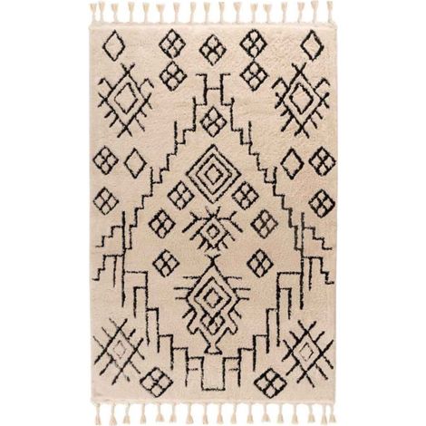 Tapis Tissé Ethnique avec Franges "Lovis V" Blanc 160 x 230 cm (1/5)