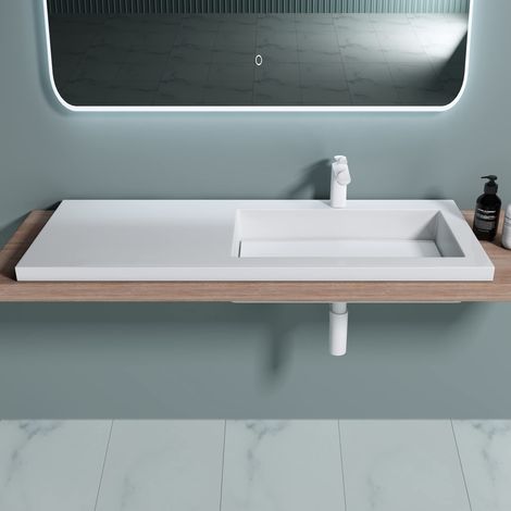 doporro Lavabo da Appoggio, Lavandino Bagno, Lavabo da Minerale Fuso Colossum820