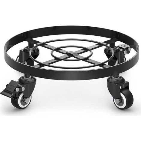 APEX Support à plantes en métal avec roulettes, support robuste pour jardinière de jardin Ø32cm, chariot de rempotage mobile, convient aux terrasses extérieures