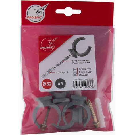 Sachet de 4 colliers lyre avec vis ø32