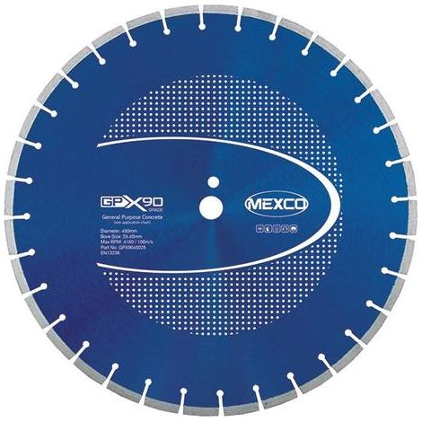 Mexco GPX90 Concrete Diamond Blade 450mm for Precision Cutting