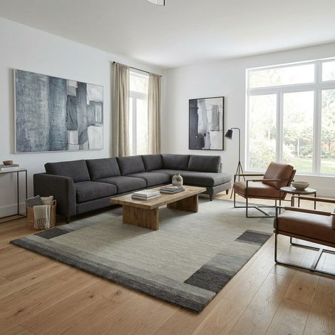 Tapis Gabbeh indien Tapis Luxo - Tapis en laine - 300x200cm, Rectangular - 100% Laine vierge - Tissé main - Argent