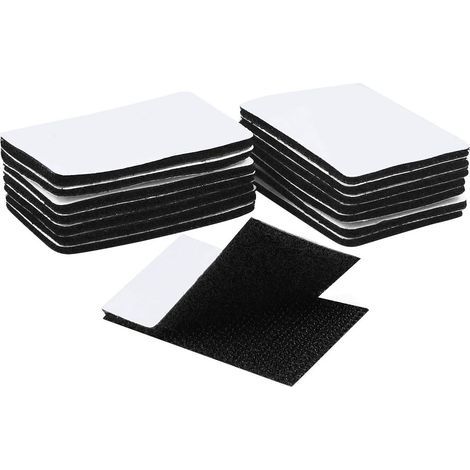 15 Stück doppelseitige Kratzklebestreifen, selbstklebendes Klebeband, extra starkes doppelseitiges Klebeband (Rechteck 6 x 4 cm, Schwarz) (1/4)