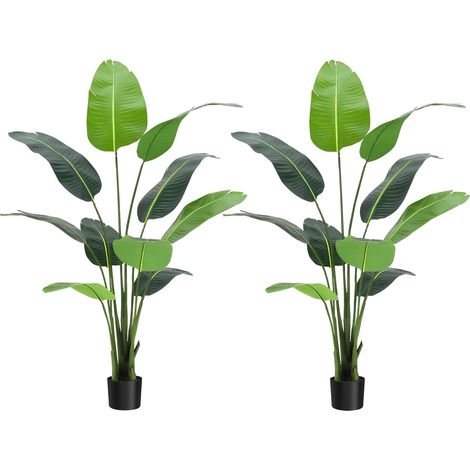 Künstliche Paradiesvogelblume aus Kunststoff, 1,5 m (60 Zoll) hohe, künstliche Palme für drinnen und draußen, moderne Dekopflanze für Zuhause und Büro, perfektes Einzugsgeschenk, mit 10 Stämmen und 2 (1/5)
