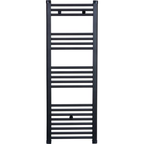 Radiatore scalda selviette ad acqua calda CODA 120 x 50 cm nero opaco