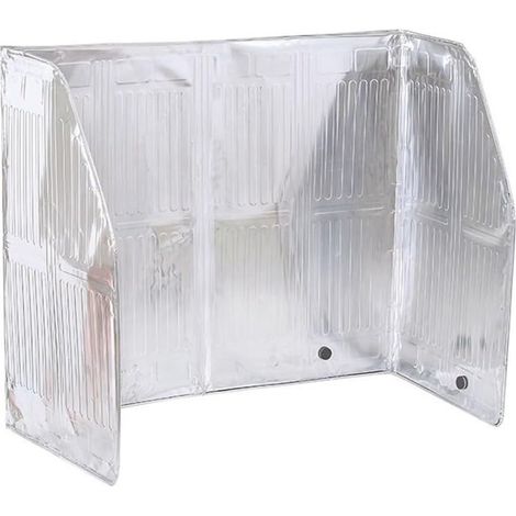 Grand bouclier anti-éclaboussures en aluminium pour poêles et woks - 120 x 50 cm - Protection pliable pour comptoir de cuisine - Argenté (1/5)