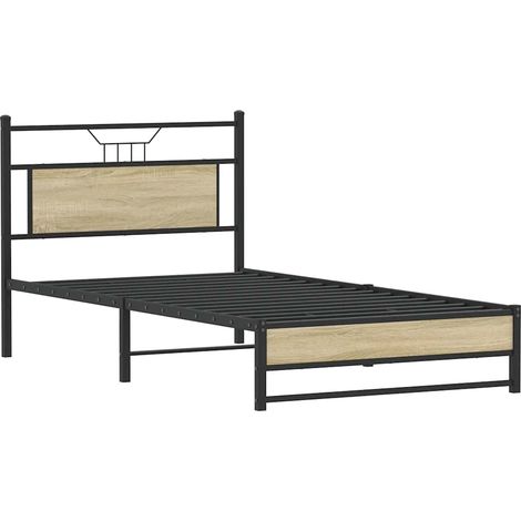 vidaXL Giroletto senza Materasso Rovere Sonoma 100x190cm in Truciolato (1/5)