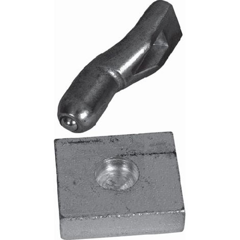 Pivot inférieur désaxé à bille - Hauteur 96mm Ø24mm - Acier - À souder - DECO FER FORGE