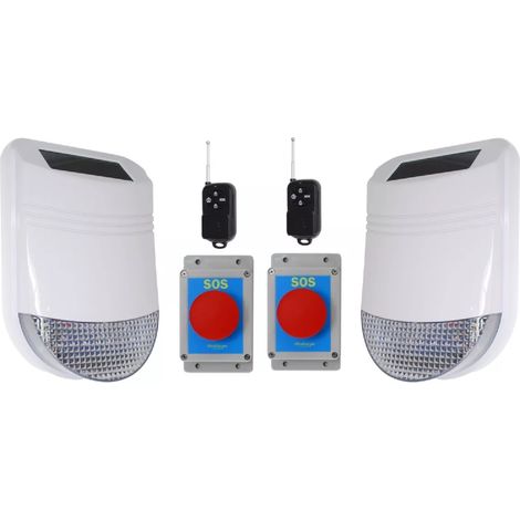Alarme deluxe panique haute-résistance extérieure - 2 sirènes HY IP66 + 2 boutons SOS + 2 télécommandes (gamme HY) (1/5)