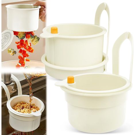 Passoire Evier Cuisine Passoire pour évier Crépine Suspendue pour Robinet Faucet Hanging Strainer Multifonction Amovible Pour le Lavage Organisateur Dans l'évier de la Cuisine (Blanc)