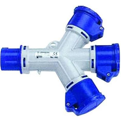 ADATTATORE INDUSTRIALE CON SPINA 2 POLI + T CEE E TRE PRESE CEE IP44 FER 272292 (1/2)