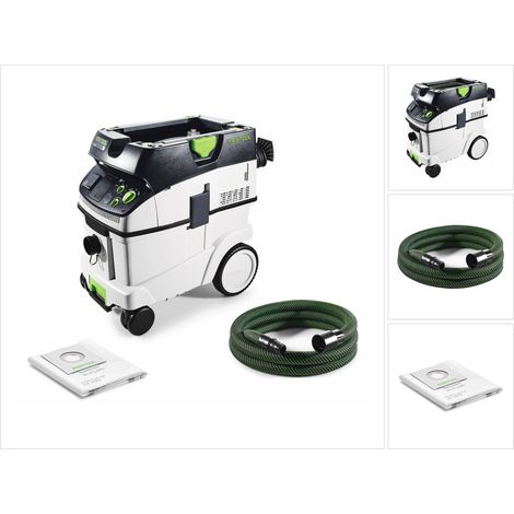 Festool – Aspirateur professionnel eau et poussières 36L – Débit 3900 l/min – Dépression 24000 Pa – Homologué catégorie M – Pour chantiers humides - CTM 36 E (1/10)