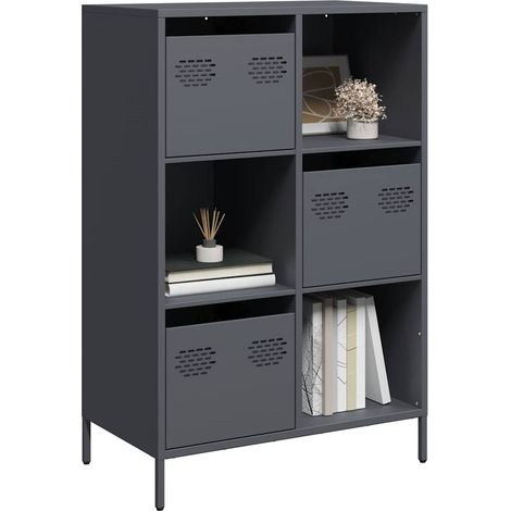 Highboard Anthrazit 68x39x103,5 cm Stahl