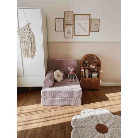 Divano da gioco Montessori Comfort in velluto a coste color lavanda (1/5)