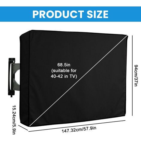 Housse de protection d'écran pour TV de 40 à 42 pouces, revêtement Oxford 210D, robuste, universel, étanche, pour téléviseur d'extérieur (1/4)