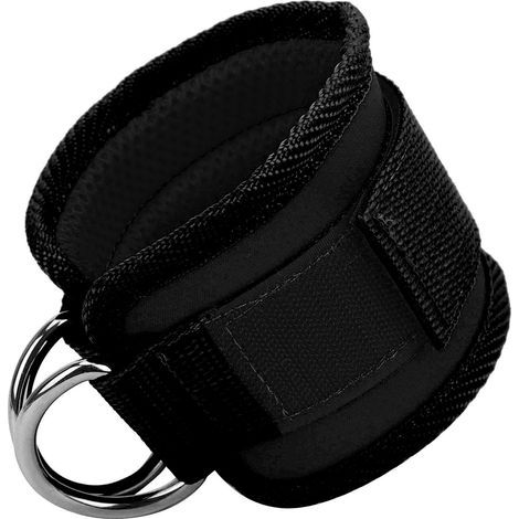 Sangles de Cheville en Néoprène Réglables pour Entraînement Fitness et Musculation (Noir) (1/5)