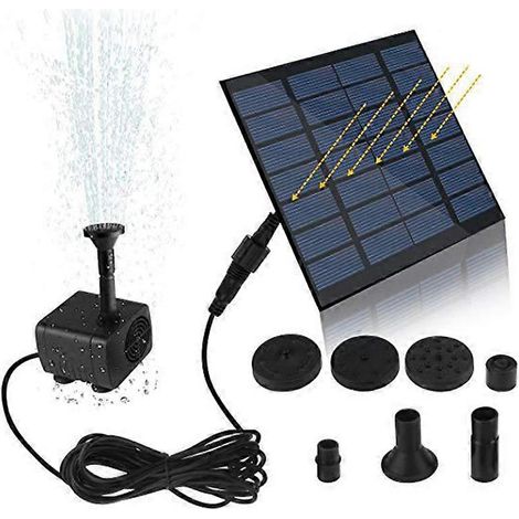 Pompe submersible solaire hydroponique multifonctionnelle avec 7 buses, filtre à eau, accessoires décoratifs portables (1/5)