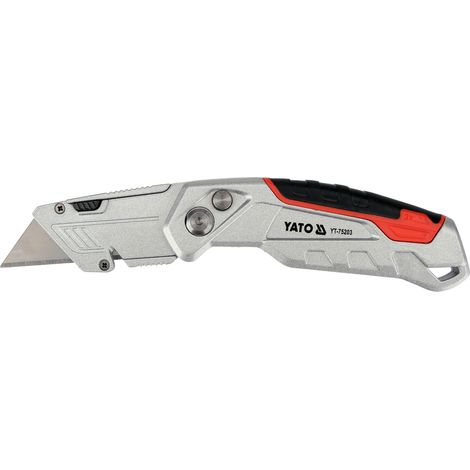 Couteau utilitaire Yato yt-75203 lame trapezoidale retractable aluminium (1/3)