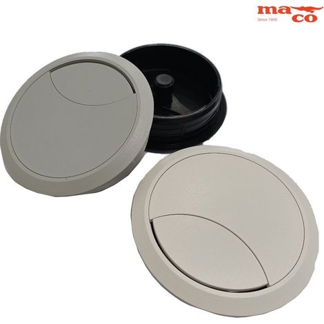 BOCCHETTA PASSACAVO DIAMENTRO 80 MM  COLORE BIANCO (1/2)