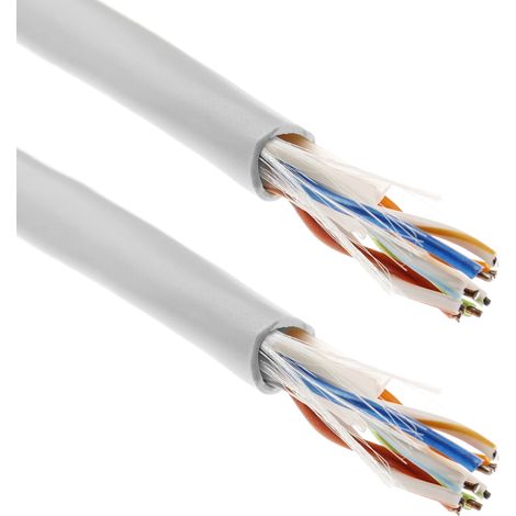BeMatik - Enrouleur de câble réseau Ethernet UTP CCA, rigide, blanc, catégorie 6, 100 m (1/5)