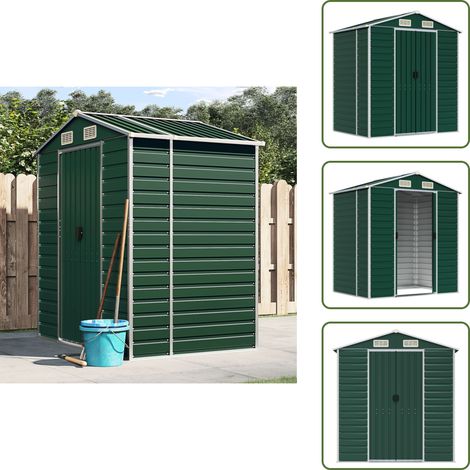 Capanno da esterno - vidaXL Capanno da Giardino Verde 191x130x198 cm in Acciaio Zincato - Capanno per attrezzi