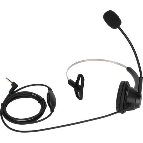 Casque anti-bruit monaural H360‑3.5VA avec ajustement du volume et câble pour prise jack 3.5mm, couleur noire