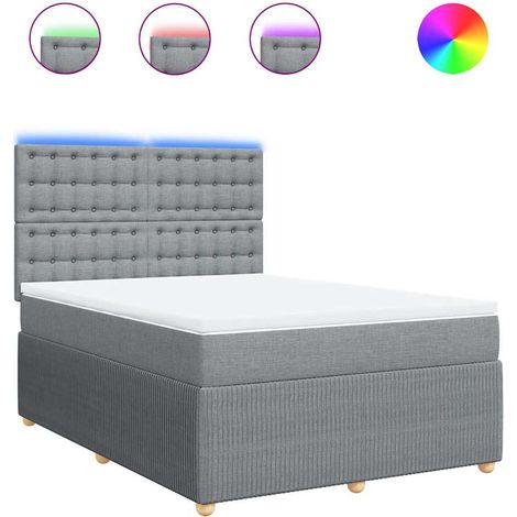 Maison Exclusive - Boxspringbett mit Matratze Hellgrau 160x200 cm (1/5)
