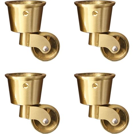 Lntyq Set mit 4 Vintage-Lenkrollen für Möbel, robuste Rollen für antike Möbel, leise Rollen für Klaviermöbel, Vintage-Möbel (1/4)