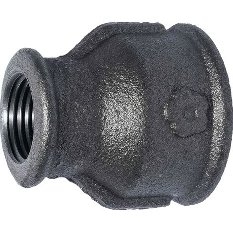 Manchon Réduit Fonte Malléable Noir F/F EN 10242 pour Tuyauterie Ø A: 1'' Ø B: 3/4'' (1/2)
