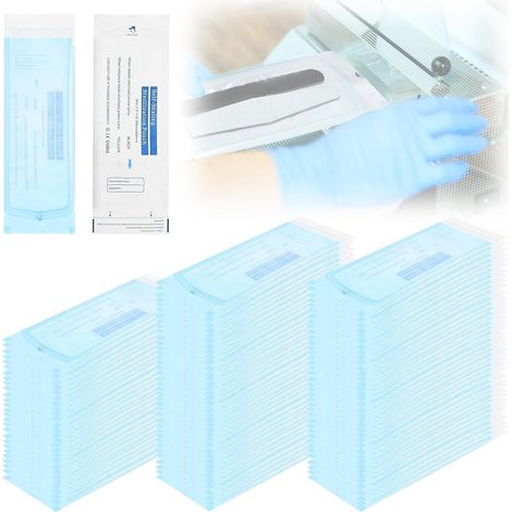 200 Pièces Sacs de Stérilisation Auto Scellés: 90 mm x 260 mm Sacs de Stérilisation par Autoclave, Sacs de Désinfection Stérile en PVC, Pochettes de Stérilisation, pour Les Cabinets Dentaires (1/5)
