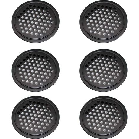 KZQ Rejilla de ventilación de acero inoxidable de 6 piezas para gabinetes, redonda de 60 mm, ideal para garajes, baños y dormitorios. (1/4)