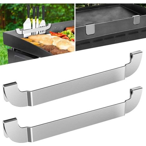 Lot de 2 supports de spatules magnétiques en acier inoxydable 25,4 cm Accessoires pour barbecue Blackstone à dessus plat et plaques (1/5)