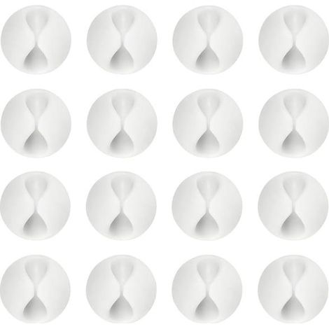 Cable Clips Support De Câble, Ensemble D'organisateur De Câbles De Gestion De Câbles Polyvalent (Blanc, 16pcs) (1/4)