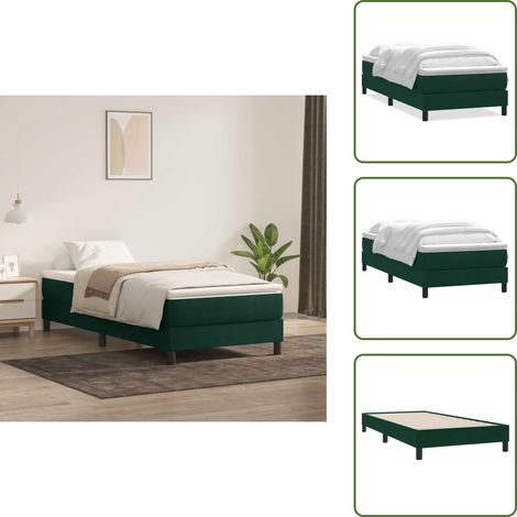 Letto con base a doghe - vidaXL Letto a Molle senza Materasso Verde Scuro 200x220 cm Velluto - Letto con gambe stabili