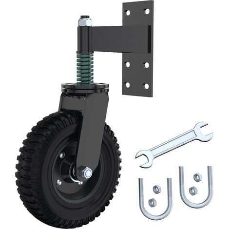 Torrad 20 cm für Metalltor, 275 kg Tragkraft, 360° drehbare Feder, stoßdämpfend, robuste Rollen, Installationswerkzeug im Lieferumfang enthalten (1/5)