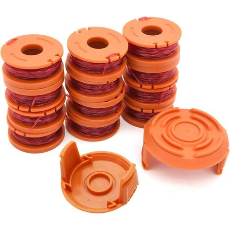9 bobines de rechange WA0010 pour coupe-bordures, compatibles avec les recharges de fil de coupe-bordures Worx et Weed Eater WG180 (1/5)