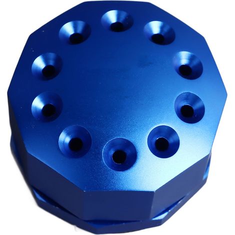 Ortviai Support de Rangement pour Tournevis – 10 Emplacements, Aluminium Anodisé Bleu, Pivotant et Antidérapant (1/5)