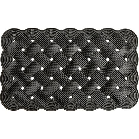 Schwarze Gummifußmatte, 45 cm breit x 75 cm lang SANS MARQUE
