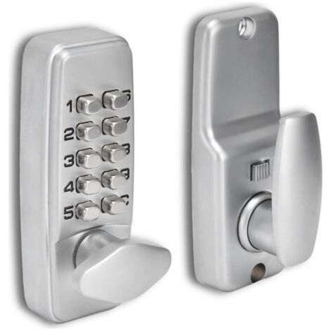 QORVA-Serrure à code mécanique Verrou Sécurité Code Serrure de Porte à Code avec Poignée Serrure Porte Code pour Porte D'Entrée, Maison, Hôtel